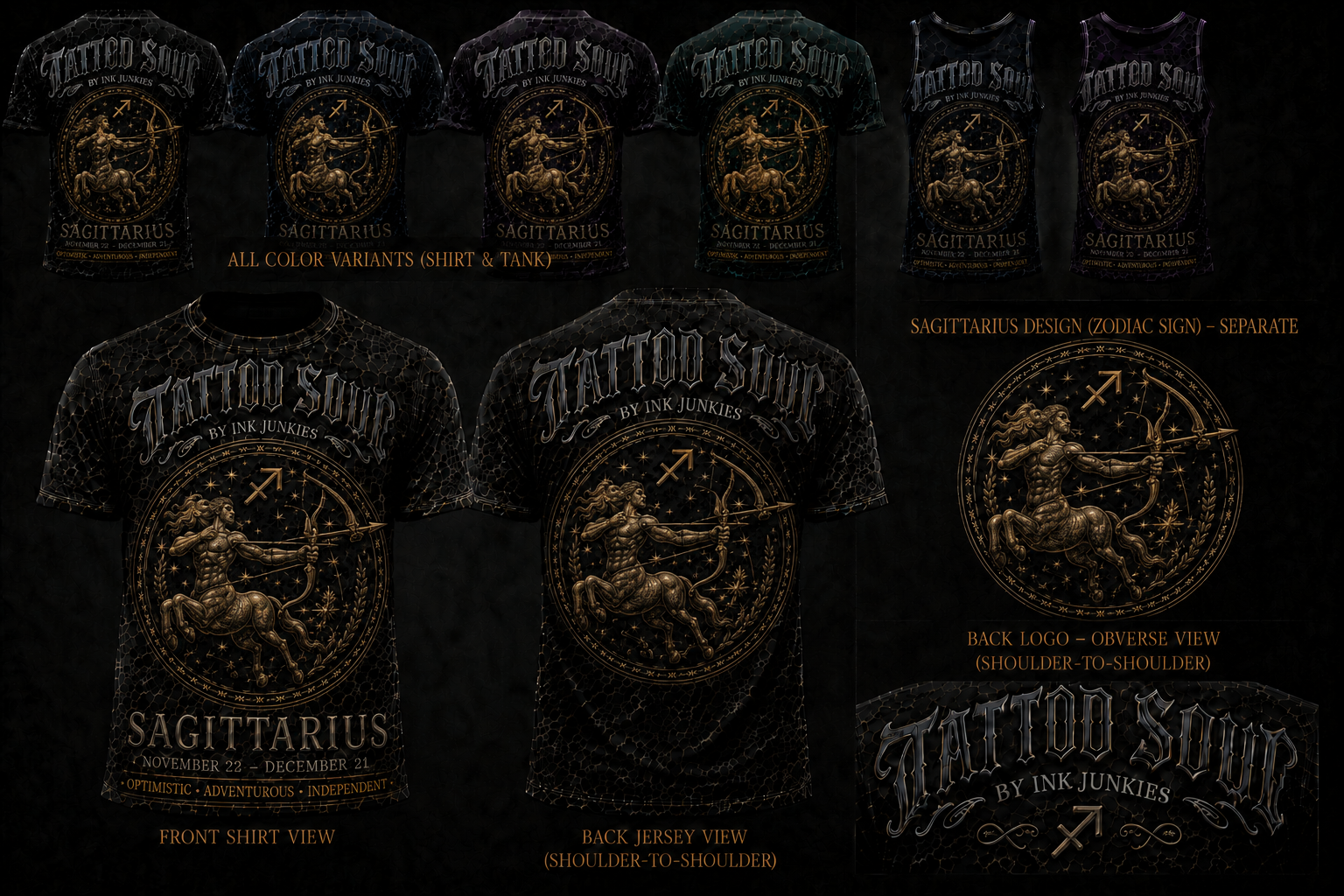 Zodiac collection tees universal fit unisex