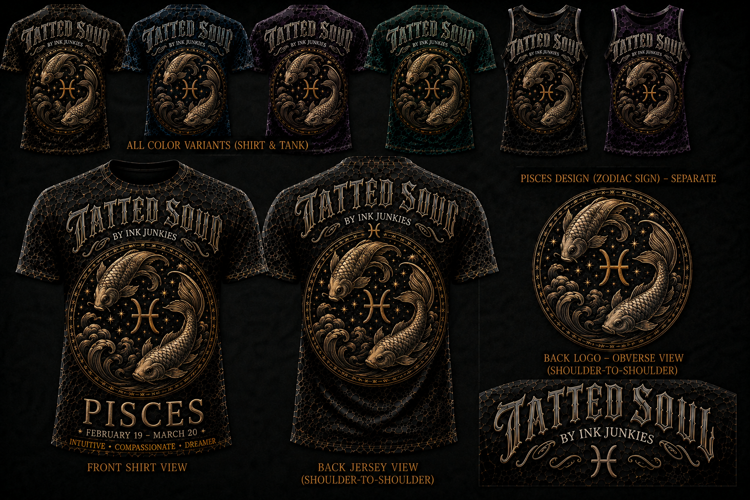 Zodiac collection tees universal fit unisex