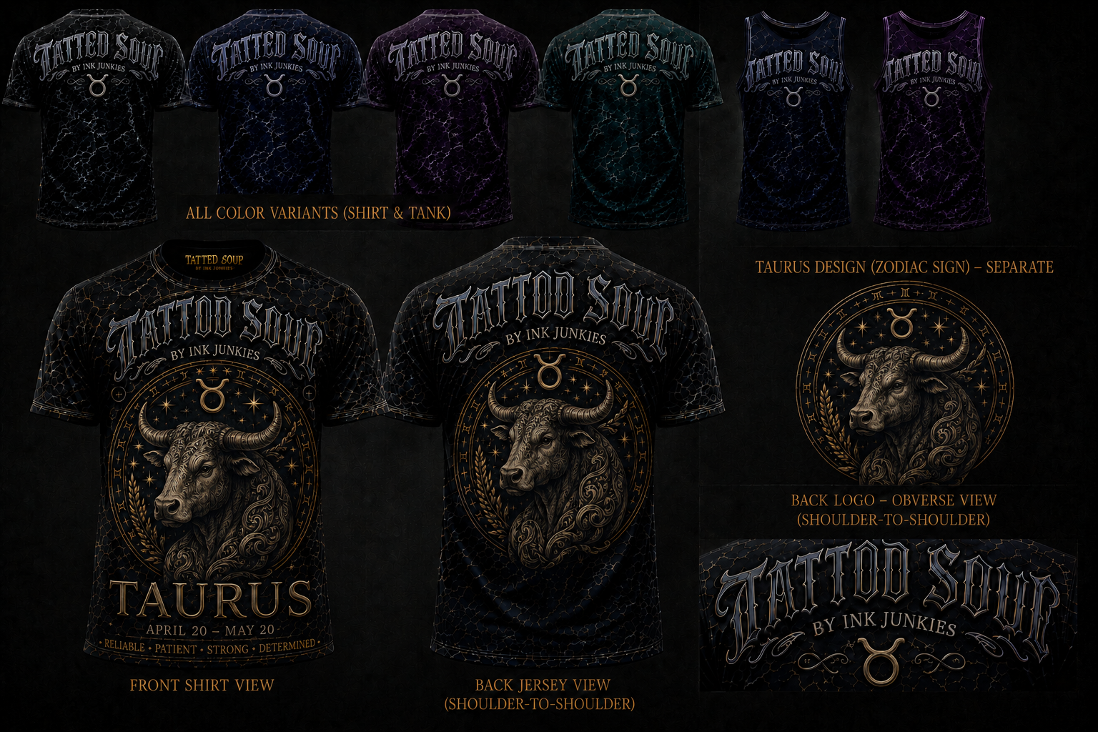 Zodiac collection tees universal fit unisex