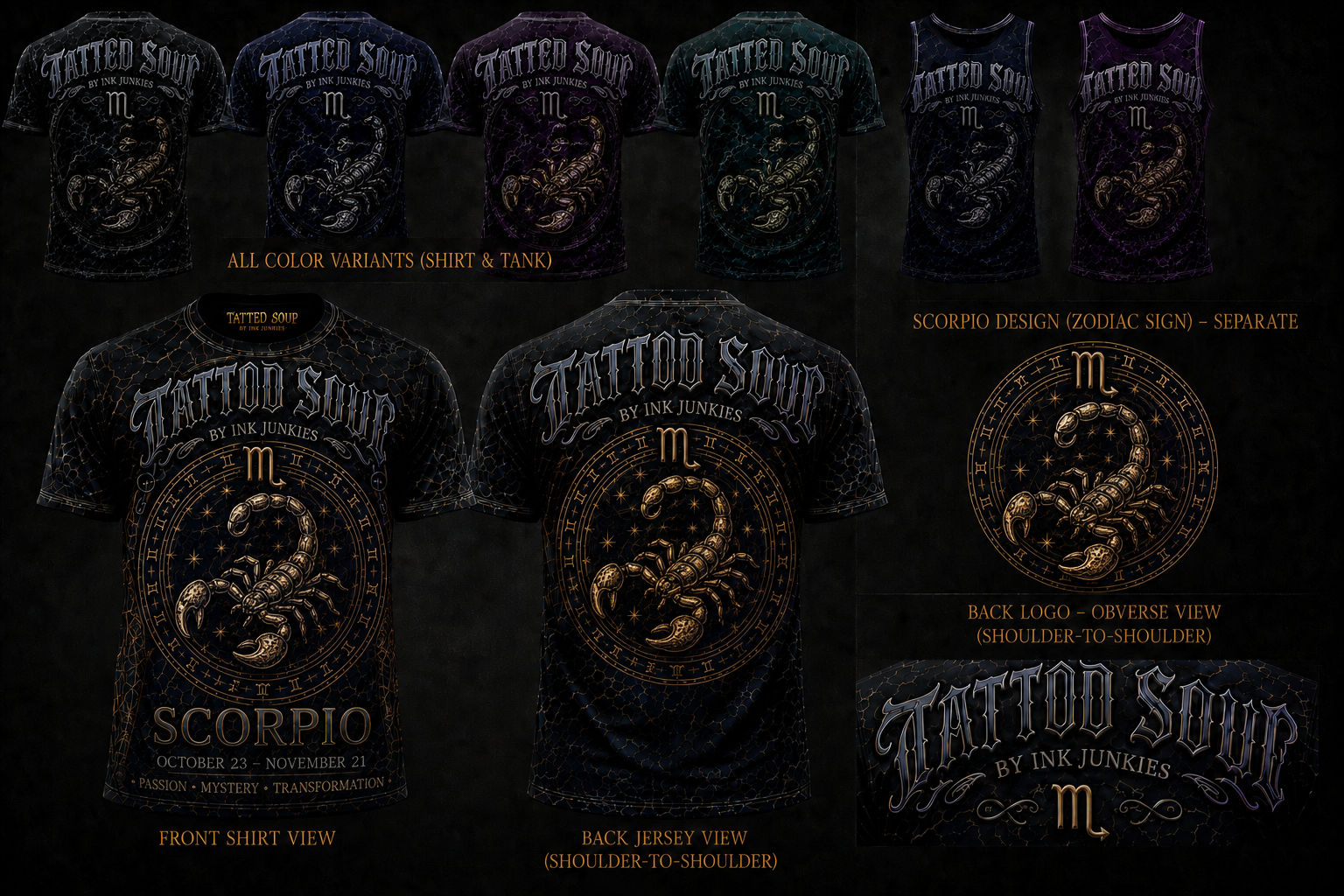 Zodiac collection tees universal fit unisex