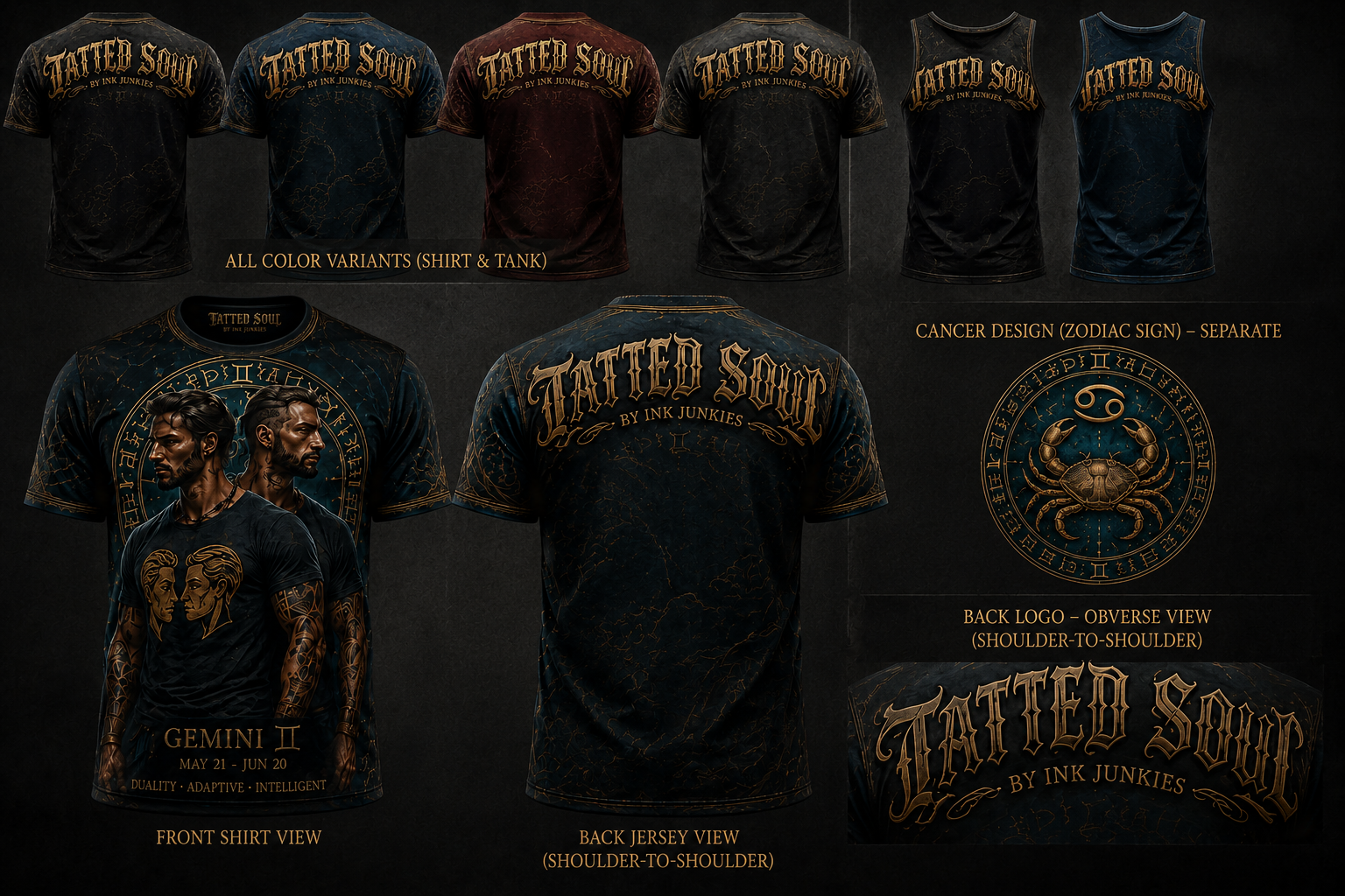 Zodiac collection tees universal fit unisex