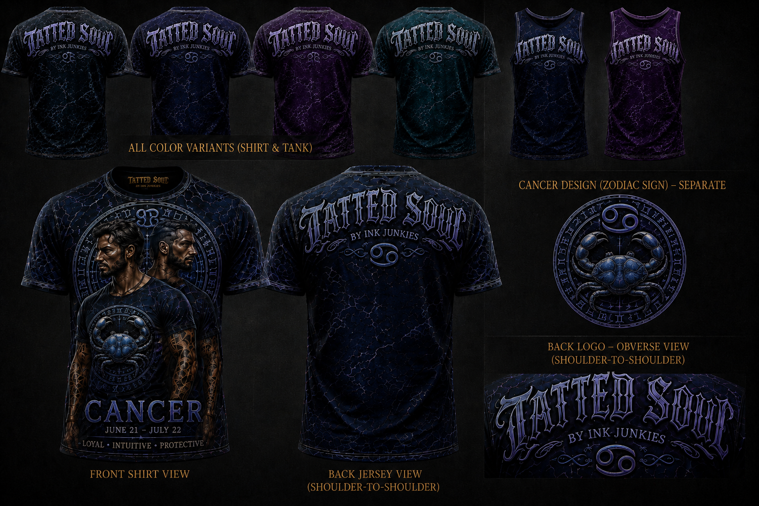 Zodiac collection tees universal fit unisex