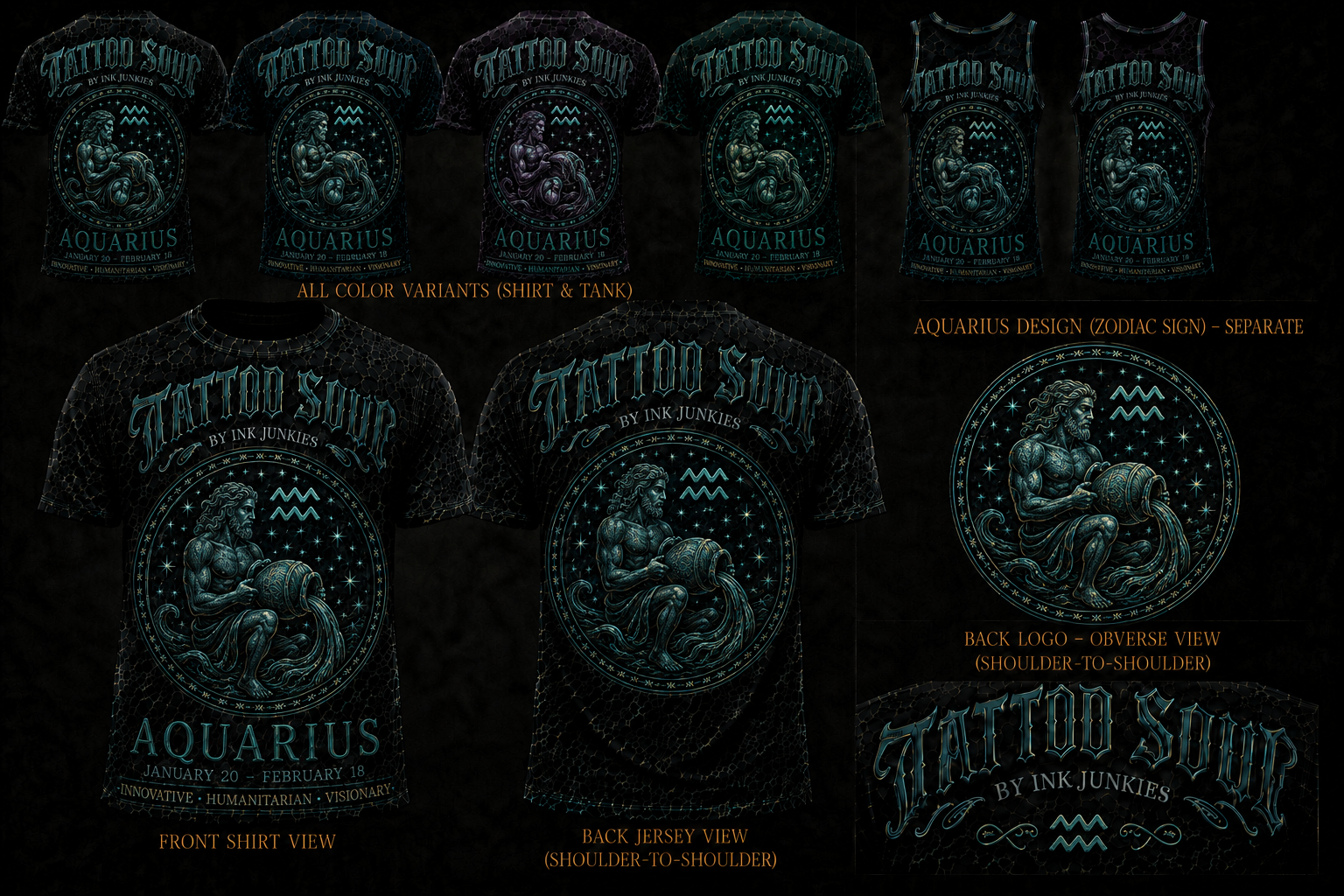Zodiac collection tees universal fit unisex