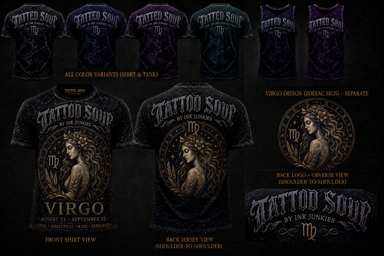 Zodiac collection tees universal fit unisex